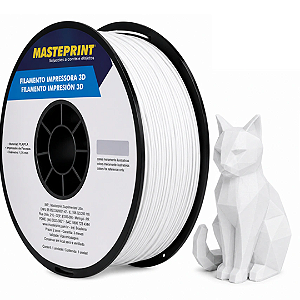 Filamento 3D PETG 1kg 1.75mm Cor Branco Textura Macia - Masterprint