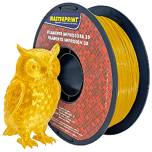 Filamento 3D PETG 1kg 1.75mm Cor Amarelo Translúcido Textura Macia - Masterprint