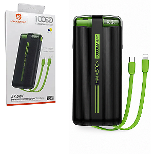 Carregador Portátil Power Bank 10.000mAh Turbo 37.5W, Preto - H'maston YD61