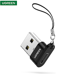 Adaptador Conversor USB (Macho) para Tipo C (Fêmea) em Alumínio com Cordinha - Ugreen US280