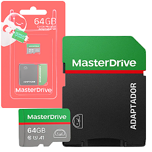 Cartão de Memoria 64Gb Classe 10 MicroSD com Adaptador SD - MasterDrive M-505