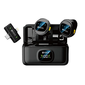 Microfone de Lapela Profissional Duplo para Celular Android e iPhone - Hrebos MF-103