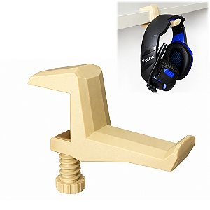 Suporte de Mesa para Headset e Fone de Ouvido de Encaixe com Morsa - Creme
