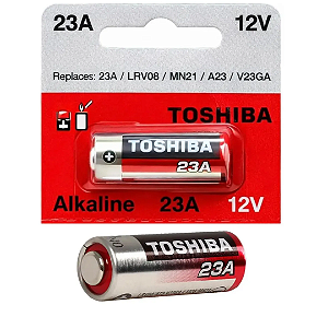 Pilha Alcalina 23A 12V Toshiba Cartela com 1 Unidade - LRV08 / A23 / MN21