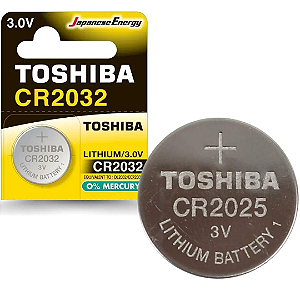Pilha Bateria Moeda de Lítio 3V CR2032 Toshiba Cartela com 1 Unidade