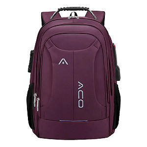 Mochila Multiuso Executiva Reforçada Anti-Furto com Cadeado para Notebook até 17" Semi-Impermeável, Lilás - Aco 2102