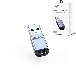 Adaptador Bluetooth 5.4 USB para PC e Notebook Cinza - Hrebos AD-228
