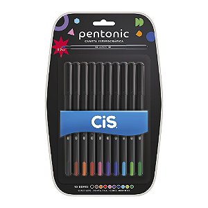 Caneta Esferográfica Pentonic 0,7mm 10 cores Cis