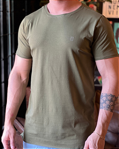 Camiseta Long Verde Militar Red Feather
