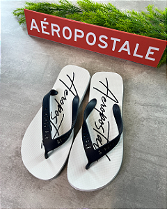 Chinelo Branco com Preto Aeropostale