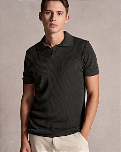 Polo Tricot Canelada Chumbo Ankor