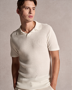 Polo Tricot Canelada Off White Ankor