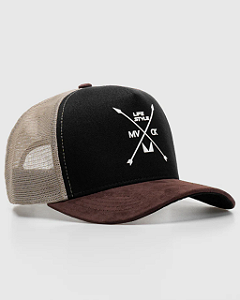Boné Trucker Texas Preto e Areia MVCK