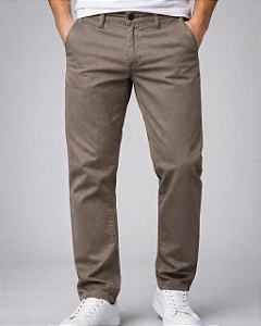 Calça Sarja Slim Caqui Pollice Office Ref:3845