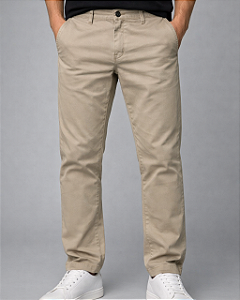 Calça Sarja Slim Palha Pollice Office Ref:4088