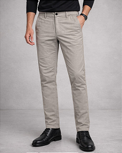 Calça Melange Twill Slim Areia King & Joe