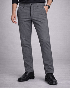 Calça Melange Twill Slim Chumbo King & Joe