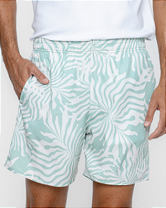 Shorts Nylon Flex Estampado Verde King & Joe