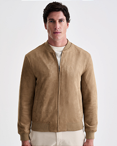Jaqueta Bomber Suede Caqui Ankor