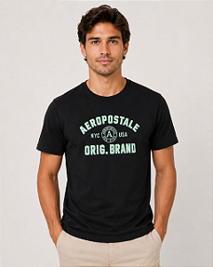 Camiseta Bordada Preta Aeropostale