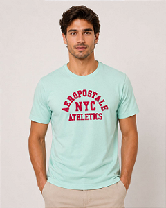 Camiseta Bordada Verde Claro Aeropostale