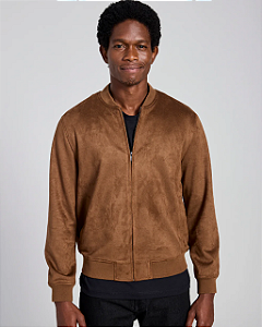 Jaqueta Suede Bomber Conhaque Highstil