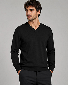 Sueter Tricot Slim Preto Highstil