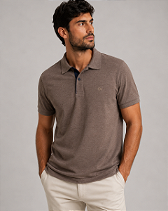 Gola Polo Casual Slim Marrom Ogochi