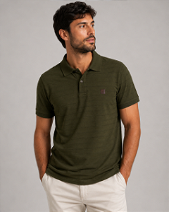 Gola Polo Slim Casual Verde Militar Ogochi