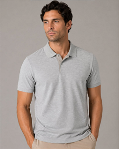 Gola Polo Essencial Slim Cinza Claro Ogochi