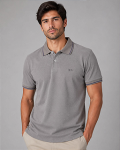 Gola Polo Casual Slim Cinza Ogochi