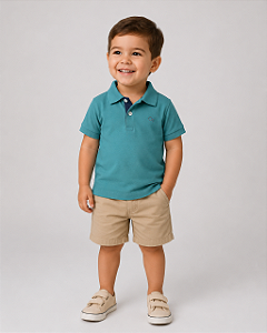 Gola Polo Infantil Azul Claro Ogochi
