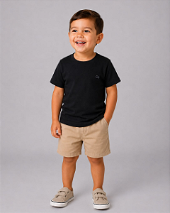 Camiseta Infantil Básica Preta Ogochi