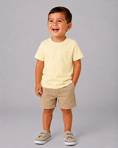 Camiseta Infantil Básica Amarelo Claro Ogochi