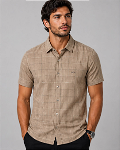 Camisa Slim Fit Marrom Country Hangar 33