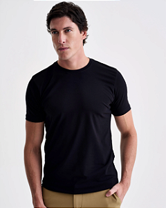 Camiseta Algodão Egipcio Preta Ankor