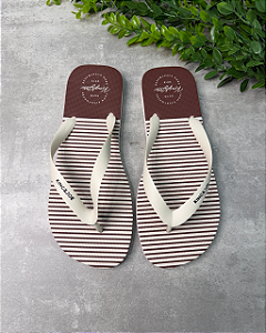 Chinelo Listrado Bicolor Marrom King&Joe