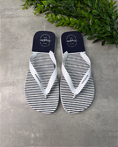 Chinelo Listrado Bicolor Marinho King&Joe
