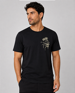 Camiseta Slim Flower Preta King&Joe