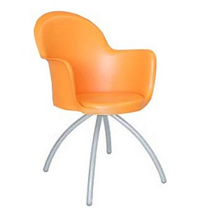 Cadeira Gogo base raio cinza polipropileno laranja