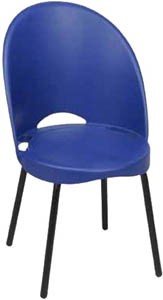 Cadeira Gogo 4 pés preta sem braço polipropileno azul