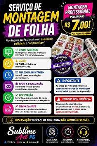 Montagem da folha DTF por folha