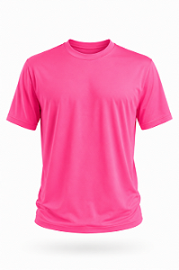 Camiseta Rosa Neon 100% POLIESTER