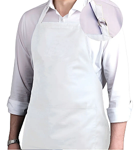 Avental BRANCO Tecido Oxford 100% poliéster.