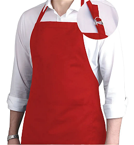 Avental VERMELHO Tecido Oxford 100% poliéster.