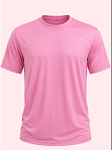 Camiseta Rosa Chiclete 100% poliéster