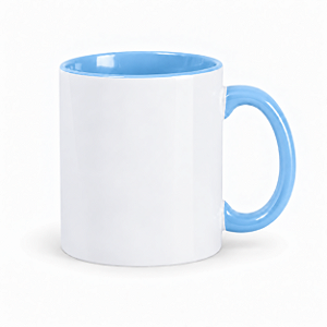 Caneca Lisa Interna e Alça Azul Light para Sublimação