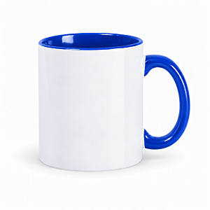 Caneca Lisa Interna e Alça Azul para Sublimação