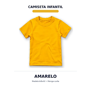 CAMISETA INFANTIL AMARELA 100% POLIÉSTER