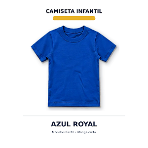 CAMISETA INFANTIL AZUL ROYAL 100% POLIÉSTER